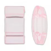 Perles synthétiques 2 trous Ovale Carrier 18x9 mm Light Rose x10