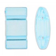 Perles synthétiques 2 trous Ovale Carrier 18x9 mm Aquamarine x10|raw }}
