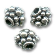 Perles métal 8x7 mm argenté vieilli x5