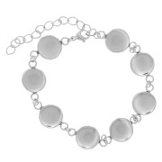 Bracelet sertis pour cabochons fond plat 10 mm - Acier inoxydable 304 x16cm|raw }}