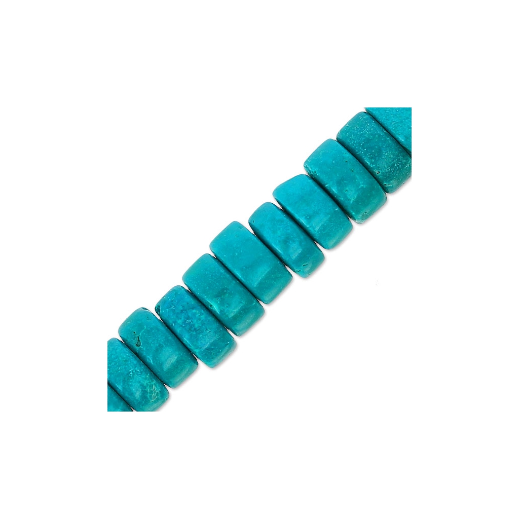 Perles Rondelles En Turquoise - Pierres Précieuses Polies - Lot De Perles En Vrac - Fait Main - Style Amérindien
