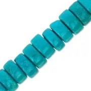 Perles Rondelles Heishi 6.5 mm imitation Turquoise x39cm