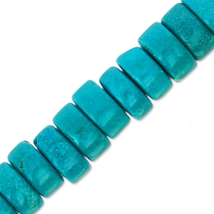 Perles Rondelles Heishi 6.5 mm imitation Turquoise x39cm