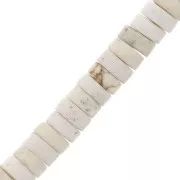 Perles Rondelles Heishi 6 mm imitation Howlite x39cm