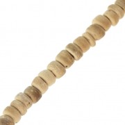 Perles rondelles Heishi en bois brut 4 mm Naturel x39 cm|raw }}