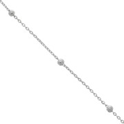 Chaîne maille forçat ovale 2 mm perles rondes 4 mm - Acier inoxydable x99cm