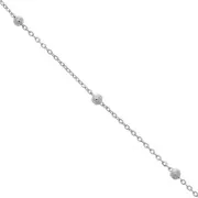 Chaîne maille forçat ovale 2 mm perles rondes 4 mm - Acier inoxydable x99cm