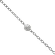Chaîne maille forçat ovale 2 mm perles rondes 4 mm - Acier inoxydable x99cm