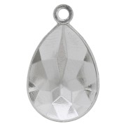 Serti pendentif à coller pour cabochon PureCrystal 4320 14x10 mm - Rhodié x1|raw }}