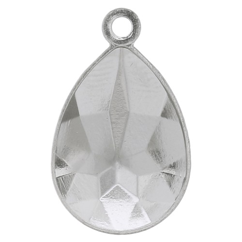 Serti pendentif à coller pour cabochon PureCrystal 4320 14x10 mm - Rhodié x1