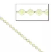 Chaîne maille boule facettée 1.2 mm Ivoire/doré x1m