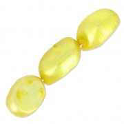 Perles d'eau douce irrégulières teintées 9x8 mm Golden x6