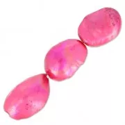 Perles d'eau douce irrégulières teintées 9x8 mm Fuchsia x6