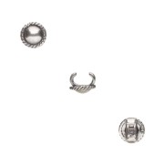 Poussoir à serrer pour lacet 5 mm placage argent fin x1