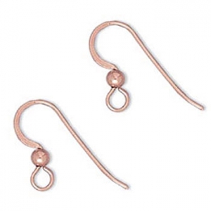 Crochets d'oreilles 16 mm en Rose Gold filled (or laminé) x2