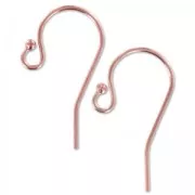 Crochets d'oreilles 11.5 mm en Rose Gold filled (or laminé) x2