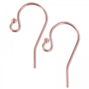 Crochets d'oreilles 11.5 mm en Rose Gold filled (or laminé) x2