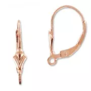 Dormeuses fleur de lys 16 mm en Rose Gold filled (or laminé) x2