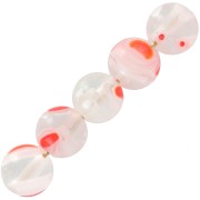 Rondes Millefiori  6 mm Crystal fleurs Rouge x15|raw }}