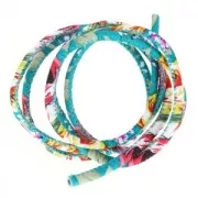 Cordon coton tubulaire 4 mm Dark Turquoise/Rose x 1 m