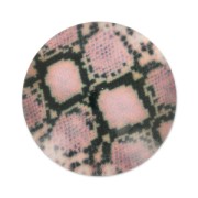 Cabochon plat décoré 18 mm motif serpent x1