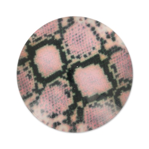 Cabochon plat décoré 18 mm motif serpent x1