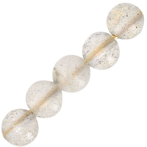 Perles rondes lisses en labradorite naturelle de 6 mm de long pour la fabrication de bijoux – Perles en pierre précieuse pour collier et bracelet