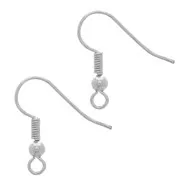 Crochets d'oreilles boules 18 mm - Argenté x6