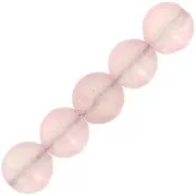 Perles rondes 6 mm en pierre gemme Calcedoine rose x15