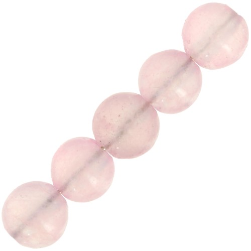 Perles rondes 6 mm en pierre gemme Calcedoine rose x15