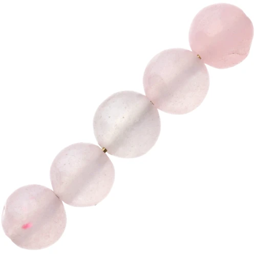 Perles rondes 6 mm en pierre gemme Calcedoine rose x15