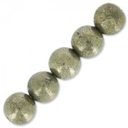 Perles rondes 6 mm en pierre gemme Pyrite x15
