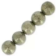 Perles rondes 6 mm en pierre gemme Pyrite x15