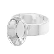 Bague pour cabochon PureCrystal 4120 14x10 mm argenté x1|raw }}