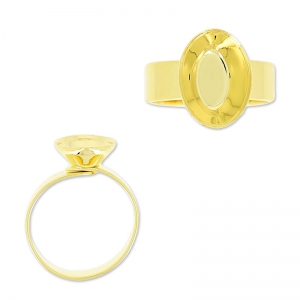 Bague pour cabochon PureCrystal 4120 14x10 mm doré à l'or fin x1