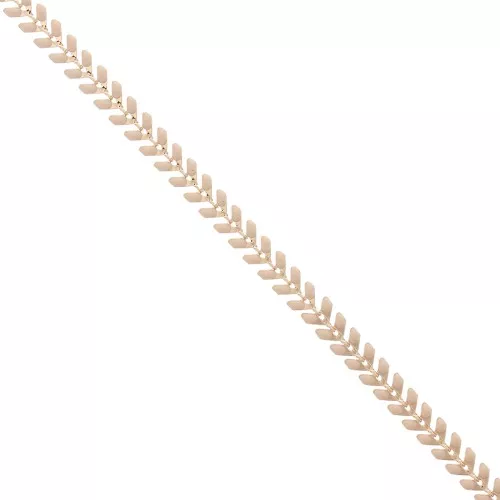 Chaîne maille chevron en épis résine époxy 6.3 mm Beige doré x 20cm