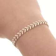 Chaîne maille chevron en épis résine époxy 6.3 mm Beige doré x 20cm
