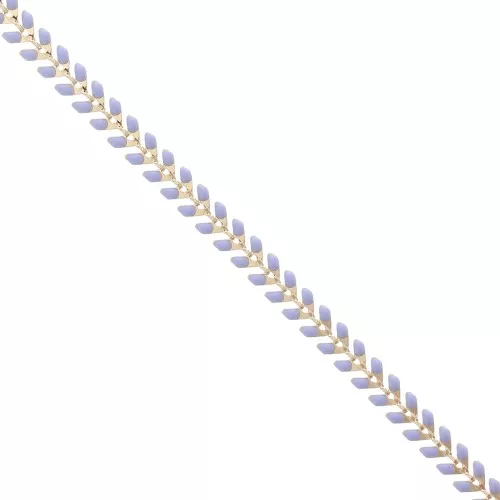 Chaîne maille chevron en épis résine époxy 6.3 mm Lilas doré x 20cm