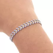 Chaîne maille chevron en épis résine époxy 6.3 mm Lilas doré x 20cm