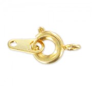 Fermoir à ressort 6 mm avec attache tag doré à l'or fin x144|raw }}