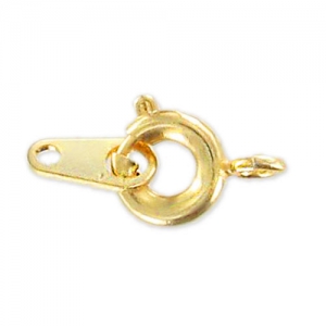 Fermoir à ressort 6 mm avec attache tag doré à l'or fin x144