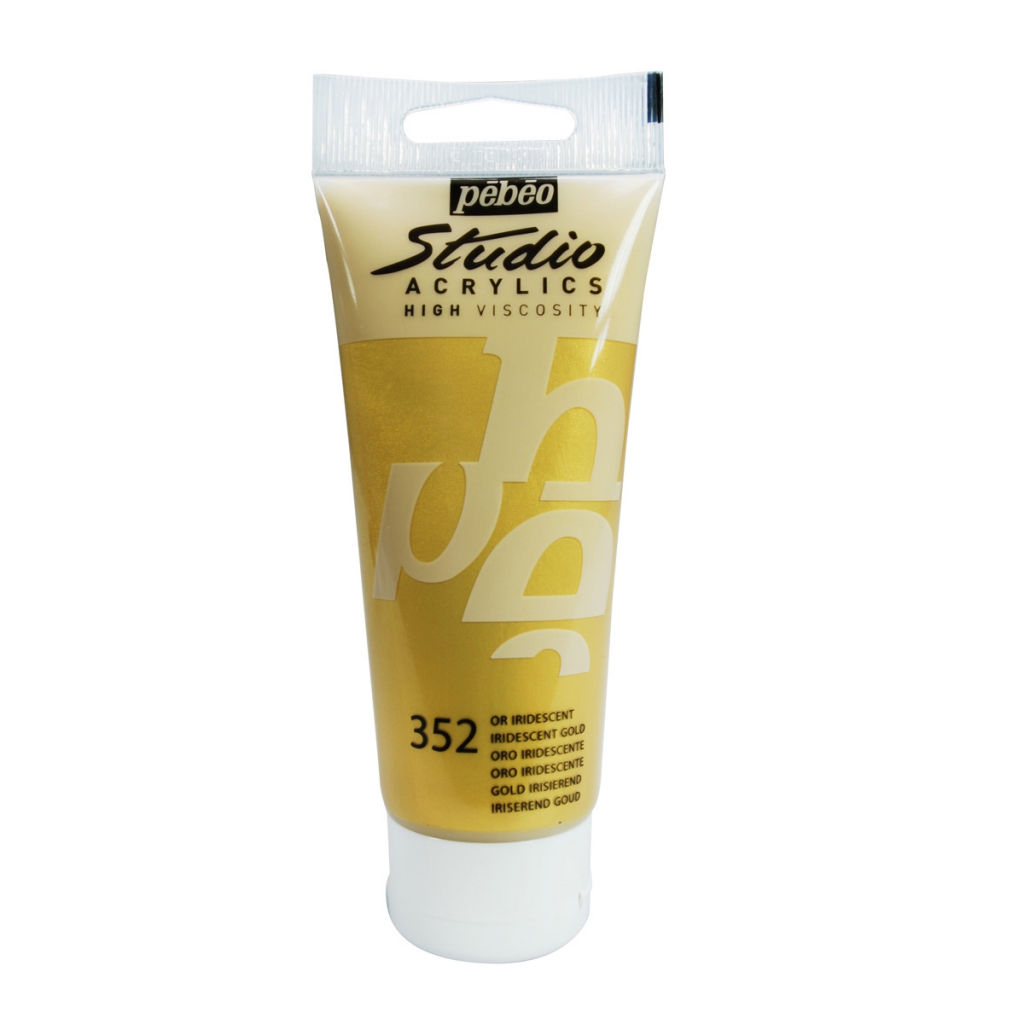 Peinture Acrylique Pebeo Studio Or Iridescent X 100ml Perles Co