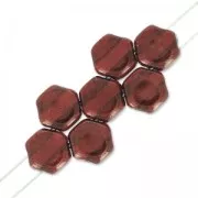 Perles en verre tchèque Honeycomb 6 mm Light Siam Lumi Amethyst x20