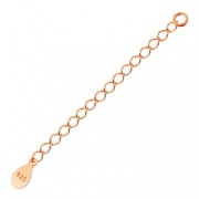Chainette d'extension sequin goutte 55 mm en Argent 925 doré rose x1|raw }}