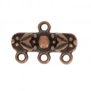 Embout 3 rangs motif fleur 20x13 mm cuivré vieilli x1