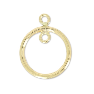 Intercalaire rond 2 anneaux 14.5 mm Gold filled (or laminé)  x1