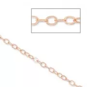 Chaîne maille Forçat limée 1.3 mm en Rose Gold filled (or laminé)  x 50 cm