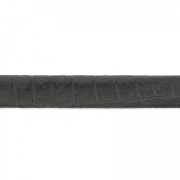 Lacet cuir double imitation lézard 5 mm Gris x 50cm