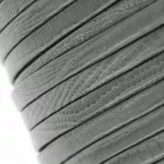 Lacet cuir double imitation lézard 5 mm Gris x 50cm