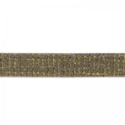 Lacet cuir double pailleté vernis motif quadrillage 5 mm Taupe x 50cm|raw }}